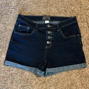 Girl’s Justice Dark Blue Denim Shorts Size 16P